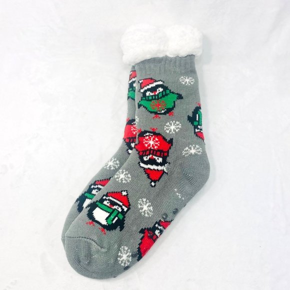 Slipper Socks w/Penguins and Faux Fur Lining - NWT - Picture 2 of 6